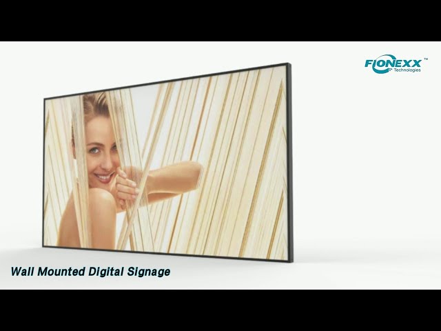 IPS Wall Mounted Digital Signage 4K 8mm Bezel Full Viewing Matte Surface