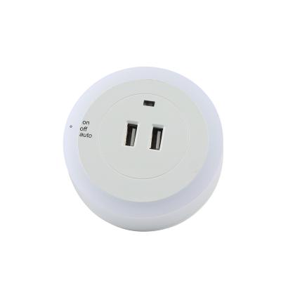 China Multifunctional Modern Smart Night Light LED Socket Sensor Night Socket With USB for sale