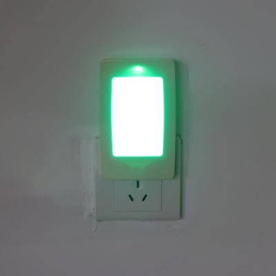 China Modern Wall Light Night Light OEM Green and Blue Pulg in LED Night Light Flat Panel Light with Manual Switch for sale