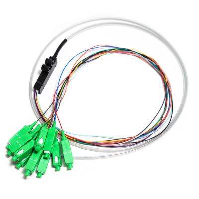 China SC APC 12 núcleos Fanout Fibra Óptica Pigtail SM Simplex 1,5 M Fibra Óptica Pigtail/Divisor de Circuito de Ondas de Luz Planar à venda