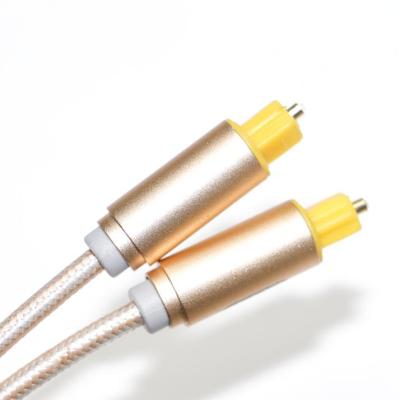 China Cuerda tejida Toslink con carcasa de Metal esmerilado plateado, enchufe OD4.0 para altavoz de coche, Cable Digital, barra de sonido en venta