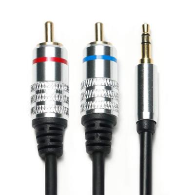 China Factory oulet RCA 3.5MM Cable de audio Red Blue Rim PCV Cubierta de aleación plateada para CD TV Barra de sonido en venta