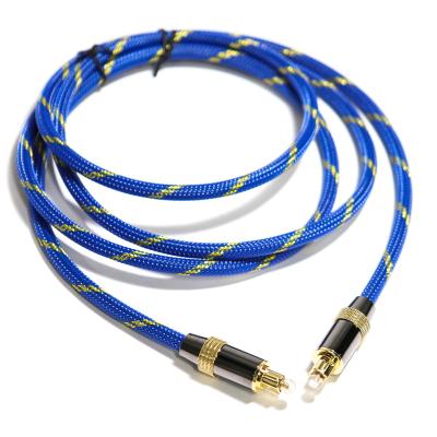 China Toslink Didital Optische Kabel Plated Golden 4K Poort geweven Blauw Touw Coaxiale HiFi geluid Voor Audiofiele HiFi 1.2M 2M Te koop