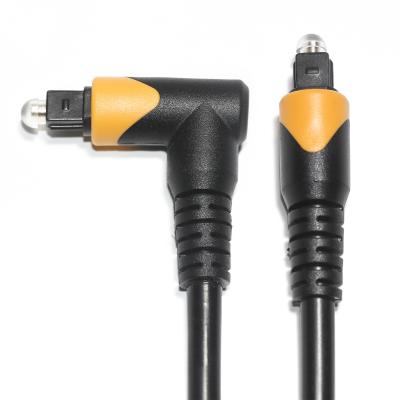 China Fábrica Outlet Toslink Fibra Óptica Cabos de Áudio Masculino Preto Amarelo PVC 90° Quadrado Toslink Cabos Ópticos Plásticos à venda