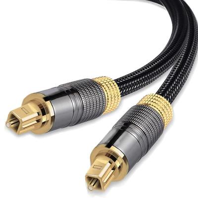 Chine Cable Toslink plaqué en or 24K 1m 2m 3m 5m 7.5m 10m Cable optique à fibre audio numérique Toslink Cable optique mâle à mâle à vendre