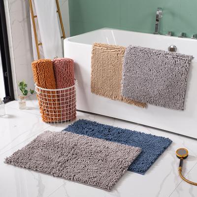 China Microfiber Bathroom Chenille Blanket Mat Washable Super Absorbent Floor Thick Soft Washable Shower Mat for sale