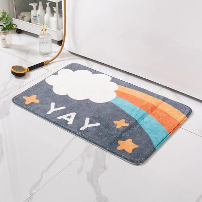 China Washable Elegant Round Flannel Cloth Carpet Microfiber Plush Loop Pile Bathroom Mat Set Bedroom Livingroom for sale