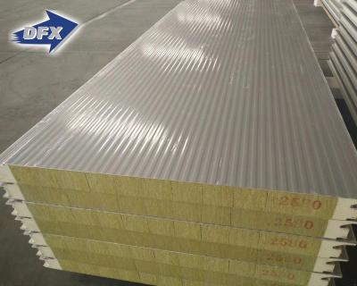 China Easy Install Wall And Roofing Fire Rated Steel Rock Wool Sandwich Panel for sale