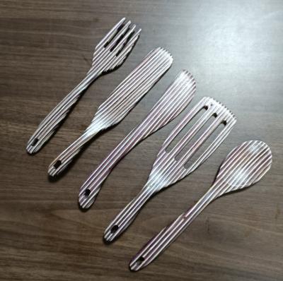 China 2022 New High Quality Sustainable Food Grade Children's Wooden Spoon Fork Children's Kitchen Tool 5 Pieces Kit for sale