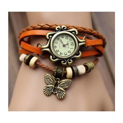 China European and American Korean automatic date female watch bracelet trend retro student fashion Mori butterfly watch butterfly bracelet watch for sale