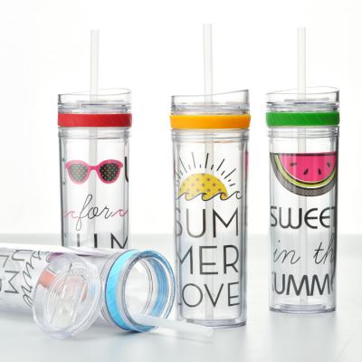 China Bpa Free Custom Fashion Design Printing Disposable Cute Straw Clear Plastic Kids Funny Cups for sale