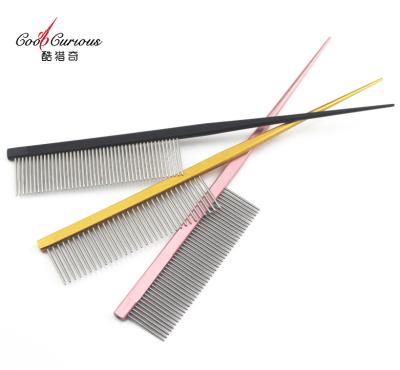 China Sustainable High Quality Pet Comb Stainless Steel Teeth Brush Comb Dog Cat Pet Grooming Comb for sale