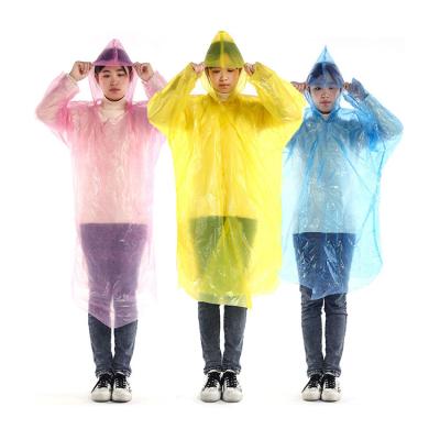 China Factory Outlet Portable Adult Disposable Clear Hooded Poncho Raincoat for sale