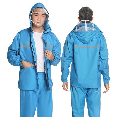 China Top Selling Waterproof Hooded Eco-Friendly Blue Raincoat Rainproof for sale