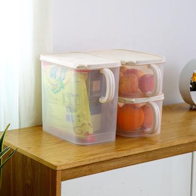 China Large Capacity Folding PP Re-Frame Fruit Vegetable Storage Organizer With Airtight Lid Plastic Kitchen Food Storage Container Set for sale