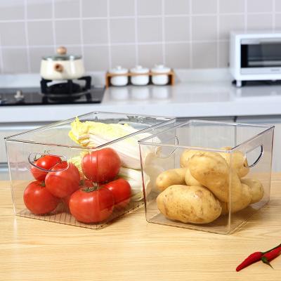 China Creative Storage Box Vegetable Container Food Organizer Kitchen Bedroom Folding Transparent Plastic Food Drinks Storage Organizer for sale