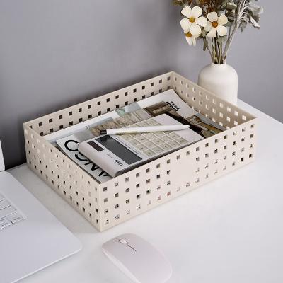 China Creative Bedroom Kitchen Utensils Storage Box Cabinet Folding Plastic Stackable Multifunctional Desktop Organizer for sale