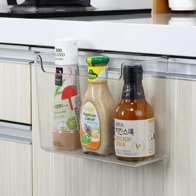 China Creative Bedroom Folding Over Door Cabinet Hanging Storage Box With Hanger Kitchen Food Cutlery Storage Plastic Organizer for sale