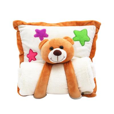 China Handmade Wholesale Stuffed Soft Pillow With Cute Creative Bear Office Custom Square Cushion for sale