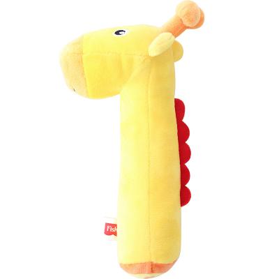 China Giraffe Soft Plush Baby Play Toy Rattle Toy For Kids Animal Baby Rattles With Squeaker for sale