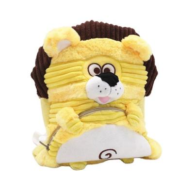 China Handmade Cute Girls Backpack Cute Fashion Lion Plush School Backpack for sale