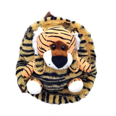 China Handmade Custom Baby Cute Tiger School Bag Plush Stuffed Toys,High Quality Tiger\Leopard\Dog Plush Toy Backpack Bag for sale