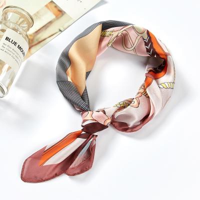 China Twill Ladies Scarves Elements Decoration Fashion Retro Silk Scarf Large Bohemian Silk Scarf Neckerchief for sale