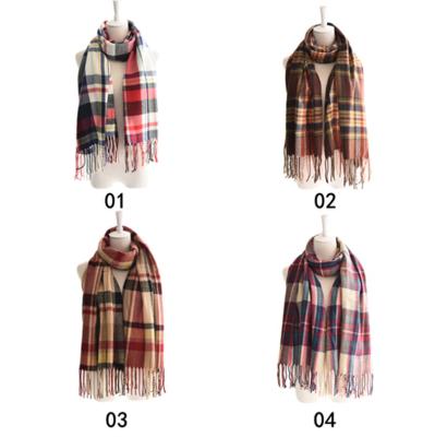 China Gorgeous Shawl Color Grid Plaid Scarf Shawl Covering Scarf Straw Ladies Hat Fashion Check Paper Braid Double Sided for sale