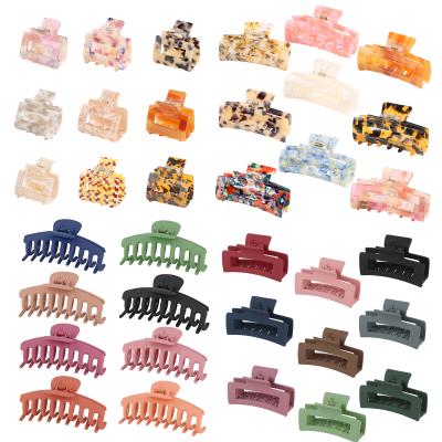 China Claw Hair Clip Single Resin Hair Claw The Big Clips Acetate Hair Accessories Sling Leopard-Copy Large Size Claw Clips for sale