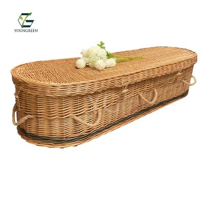 China Eco-Friendly Chestnut Brown Willow Wicker Coffins From Discount Price for sale