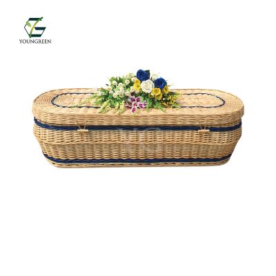 China Child Size Eco-friendly Caskets Eco Wicker Baby Caskets Willow Caskets For Japan Market for sale