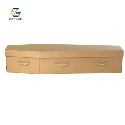 China Biodegradable Recyclable Paper Funeral Cardboard Product Green Caskets for sale