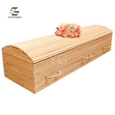 China Natural Wood Paulownia Willow Biodegradable Wicker Stick Coffins Eco Friendly Pine Biodegradable Caskets for sale