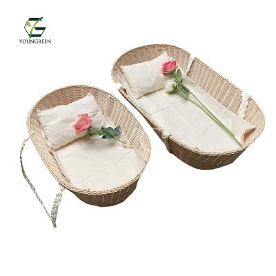 China Cane Burial Elegance Viable Natural Coffin for Green Pet Cremation for sale