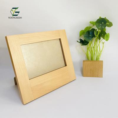 China Europe\North America Natural Solid Wood Picture Frame Wooden Photoframe For Memorial for sale