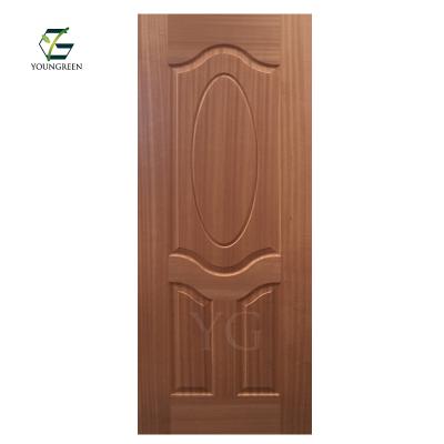 China Modern Natural Sapele Veneer Wood Door Skin HDF Door Panel for sale