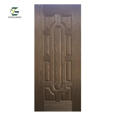 China Modern High Quality Dark Walnut Wood Veneer HDF Molded Door Skin for sale