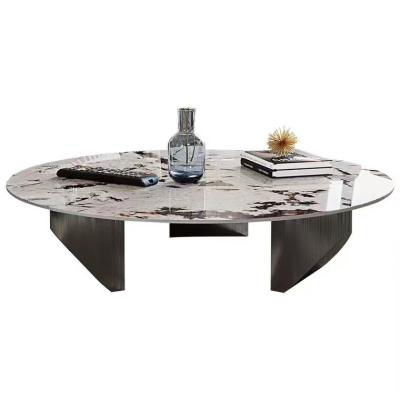 China Factory-direct sale Minimalism Light Luxury Round Marble Coffee Table for sale