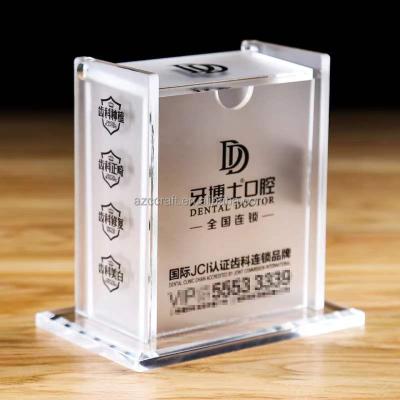 China Small Clear White Black Frosted Acrylic Cover Gard Containers Boxes With Lids Shield Dental Floss Countertop Display Selection Customized Size for sale