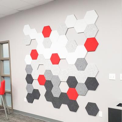 China Contemporary Polyester Soundproofing Hexagon Acoustic Wall Panels Noise Cancellation for sale