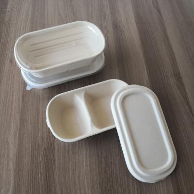 China Food Sugarcane Biodegradable Eco Friendly Disposable Food Packaging Takeout Paper Box Waterproof Single Round Sustainable Container for sale