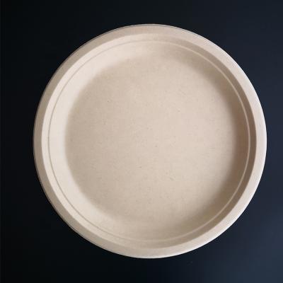 China Disposable 7 Inch Eco-Friendly Biodegradable Sugarcane Bagasse Oil-Proofing Dish for sale