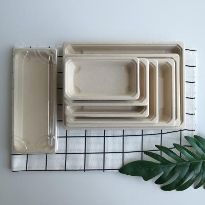 China Takeaway Packaging Food Boxes Wheat Straw Food Disposable Biodegradable Hot Trays for sale