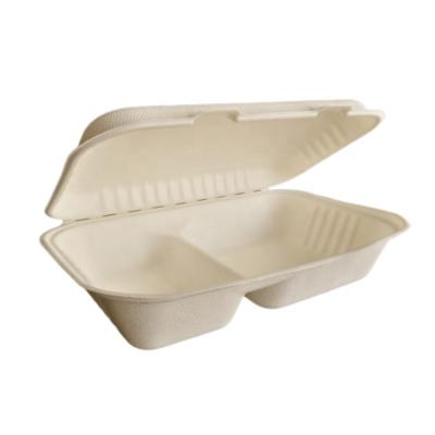 China Disposable Eco-friendly Oil-proofing Biodegradable Bagasse Take Away Container For Fast Food for sale