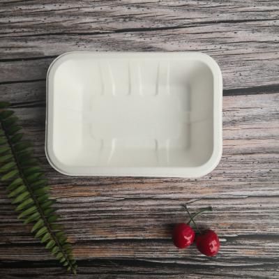 China Oil-proofing Wheat Straw Pulp Biodegradable Disposable Food Packaging Trays for sale