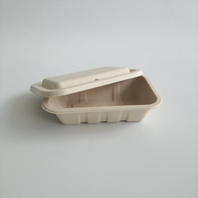 China Oil-proofing pulp molded disposable square paper serving tray for party for sale