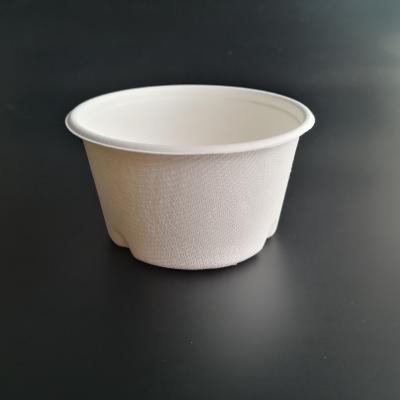 China 12 oz Eco Friendly Oil-proofing Sugarcane Bagasse White Biodegradable Paper Cups For Cream Recyclable for sale