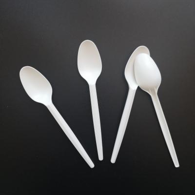 China Plastic Disposable Cornstarch Cornstarch Ice Cream Sample Spoon Sample Spoons Wrapped Plastic Spoons for sale