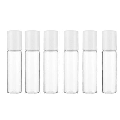 China 5ml 10ml Cosmetic Clear Essential Oil Glass Roll Bottles Cosmetic Transparent Perfume Lip Oil Roll On Bottles Tube for sale