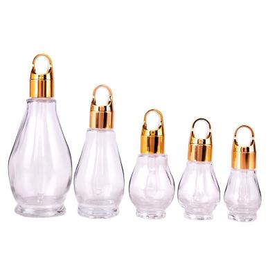 China 10ml 20ml 30ml 50Ml 100Ml Cosmetic Free Samples High Quality Antique Dropper Bottles Glass With Silver Or Gold Caps for sale